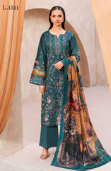 Ramsha Mashaal Luxury Lawn Vol 15 | Unstitched 3 Piece Suit - L-1511