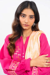 Winter Collection '24 | FW 45-24-Pink | 3PC Embroidered Cambric Suit