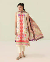 Roheenaz Rosette Unstitched Lawn '26 | Pastel Symphony