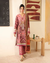 Roheenaz Humaina printed cambric shirt with embroidered neckline