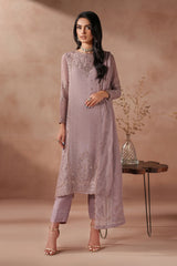 Sequins embroidered chiffon shirt front panels of Zarif MUF-04 SAHEER