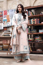 Cozy yet classy — beige embroidered suit from Cross Stitch Pakistan.