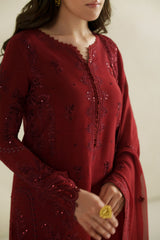 Vera Raw Silk Edit '26 | Laal Crimson Shirt Set