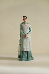 Vera Raw Silk Edit '26 | Meena Powder Blue Shirt Set