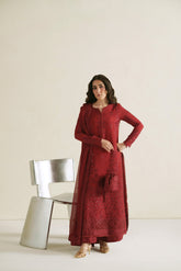 Vera Raw Silk Edit '26 | Laal Crimson Shirt Set