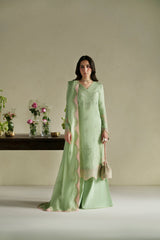 Vera Raw Silk Edit '26 | Gajra Mint Green Shirt Set