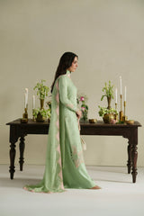 Vera Raw Silk Edit '26 | Gajra Mint Green Shirt Set