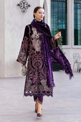 Maria B | WL-1311-Purple | 3 Piece Unstitched Embroidered Velvet Suit