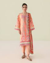 Roheenaz Rosette Unstitched Lawn '26 | Warm Horizon