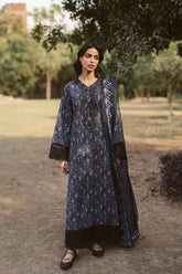 Front view of Ayzel Aziel embroidered lawn shirt