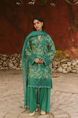 Front view of Ayzel Sanya embroidered lawn shirt