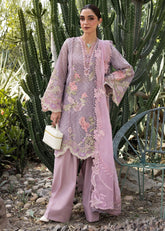 Embroidered cutwork front panel of Crimson BONJOUR AND BLOOM D4B lawn suit