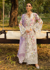 Full front view of PETALS AND PROMISES D2B dress from TASAWAR Lawn '25
