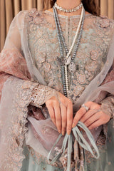 Closeup of ten embroidered net panels – Farasha Camilla