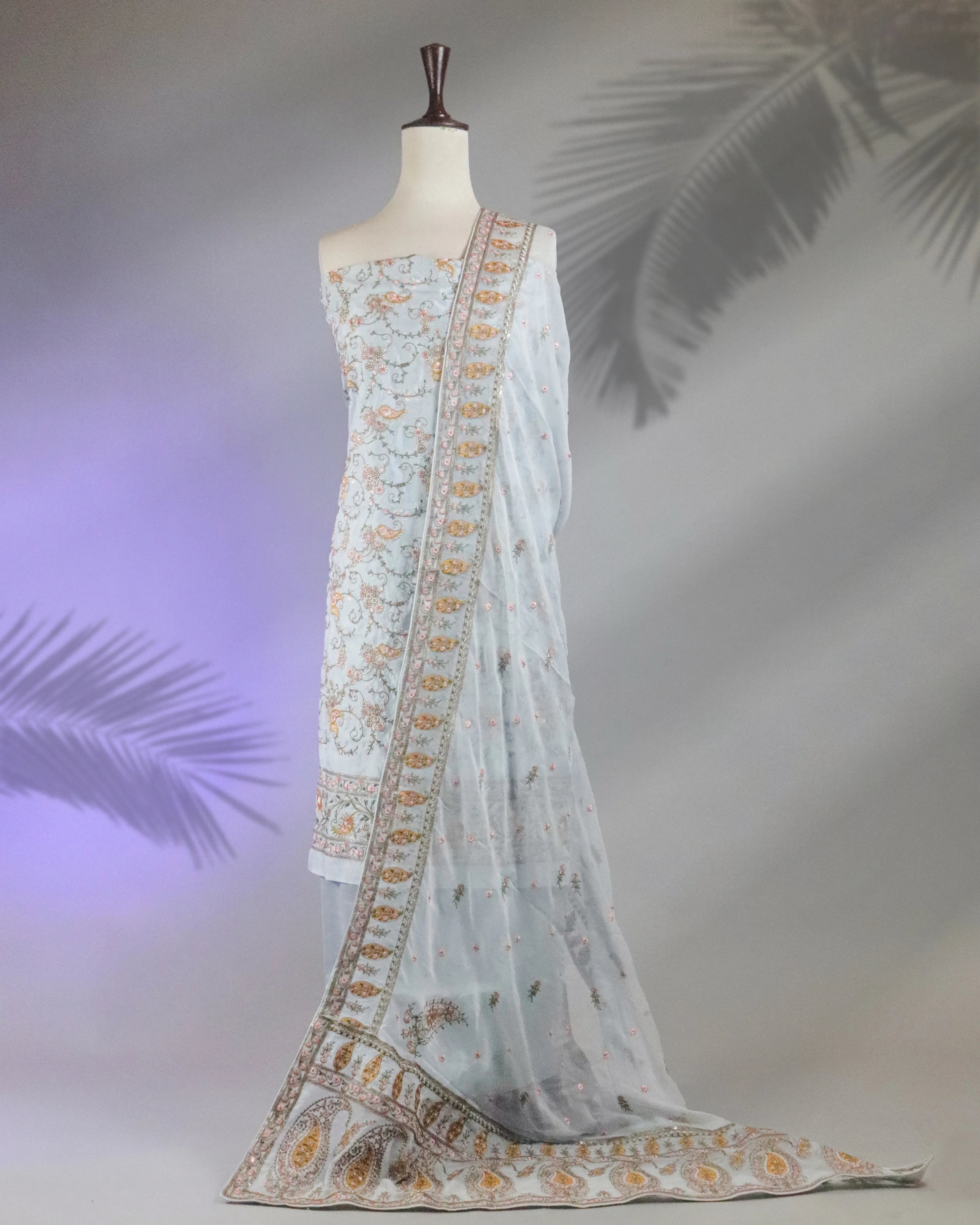 Highway Fashion Drape - Front Embroidered Raw Silk Suit (Chapter 1 Collection)