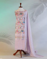 Highway Fashion Wisp Embroidered Raw Silk Suit - Front View with Sequence Work"
