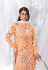 HumDum D-02 Koel'25 - Front view of chickenkari embroidered lawn shirt