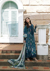 Elaf Signature - Embroidered Prints Collection With Chiffon Dupatta '26 | ESA-5A OCEANA VEIL