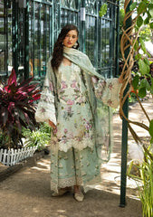 Elaf Signature - Embroidered Prints Collection With Chiffon Dupatta '26 | ESA-4B MINT MEADOW
