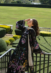 Elaf Signature - Embroidered Prints Collection With Chiffon Dupatta '26 | ESA-1B BLACK THRONE
