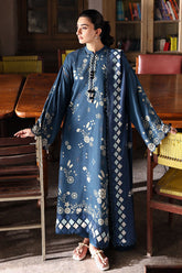 Dreamy Dune — blue linen printed 3PC suit by Cross Stitch