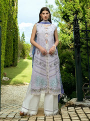 Front view of Juana-8B embroidered lawn suit by Roheenaz