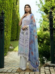 Juana-8B printed organza dupatta in lavender tones