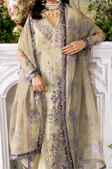 Check Organza Dupatta with Embroidered Border - Saad Shaikh Lucia