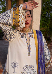 Mustard Color-Block Sleeve Embroidery - HussainRehar Motia