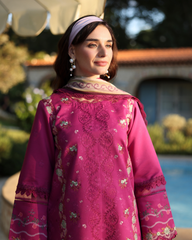 Ayleen| Embroidered Shirt & Plain Monar Printed Duppata -Naqsh