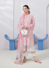Complete front look of Qalamkar EM-04A ANNA summer lawn suit