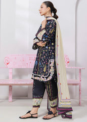 Digital printed lawn dupatta of EM-09B PAIGE by Qalamkar