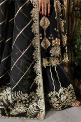 Embroidered Raw Silk Trouser Border - Saad Shaikh Celestia