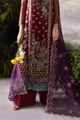 Embroidered Organza Dupatta Pallu - Fleurie Vol 3 Collection