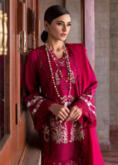 Embroidered organza daman border for magenta lawn shir
