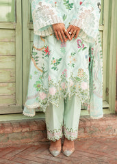 Embroidered Organza Hem on Sardinia Margarita Cotton Trousers