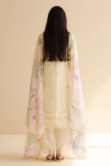 Back view showing floral print of Aria-3B shirt