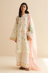 Zara Shahjahan Kaia-9B COCO Prints '25 - Mint Floral Lawn Set