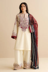Front view of Zara Shahjahan Nisa-4B printed lawn shirt