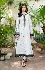 Front view of Zarif 05 REEHA embroidered textured lawn shirt