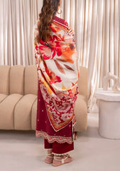 Intricate Back Embroidery on Zavi Cerise Lawn Suit