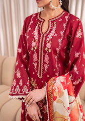 Embroidered Organza Neckline Detail - Zavi Lawn Suit
