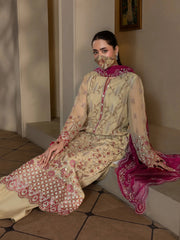 Chandni By Flossie | Zohra - 3 Piece Embroidered Chiffon Dress