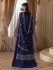 Chandni By Flossie | Neelam - 3 Piece Embroidered Chiffon Dress