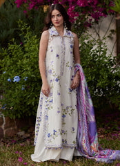 Farah Talib Aziz Luxury Lawn Unstitched '26 | Evita Ivory