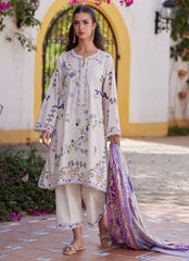 Farah Talib Aziz Luxury Lawn Unstitched '26 | Evita Ivory