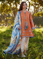 Farah Talib Aziz Luxury Lawn Unstitched '26 | Lucia Burnt Orange