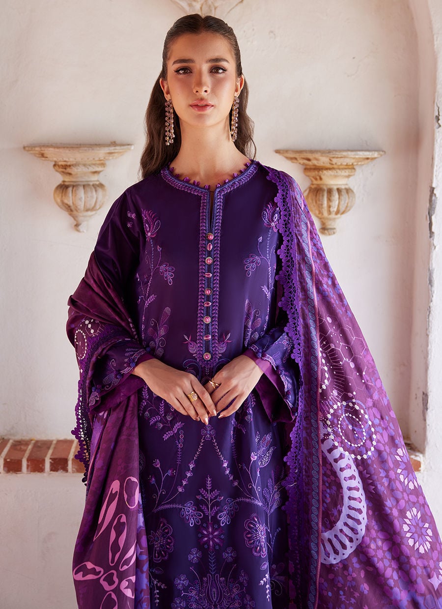 Farah Talib Aziz Luxury Lawn Unstitched '26 | Vicenta Violet