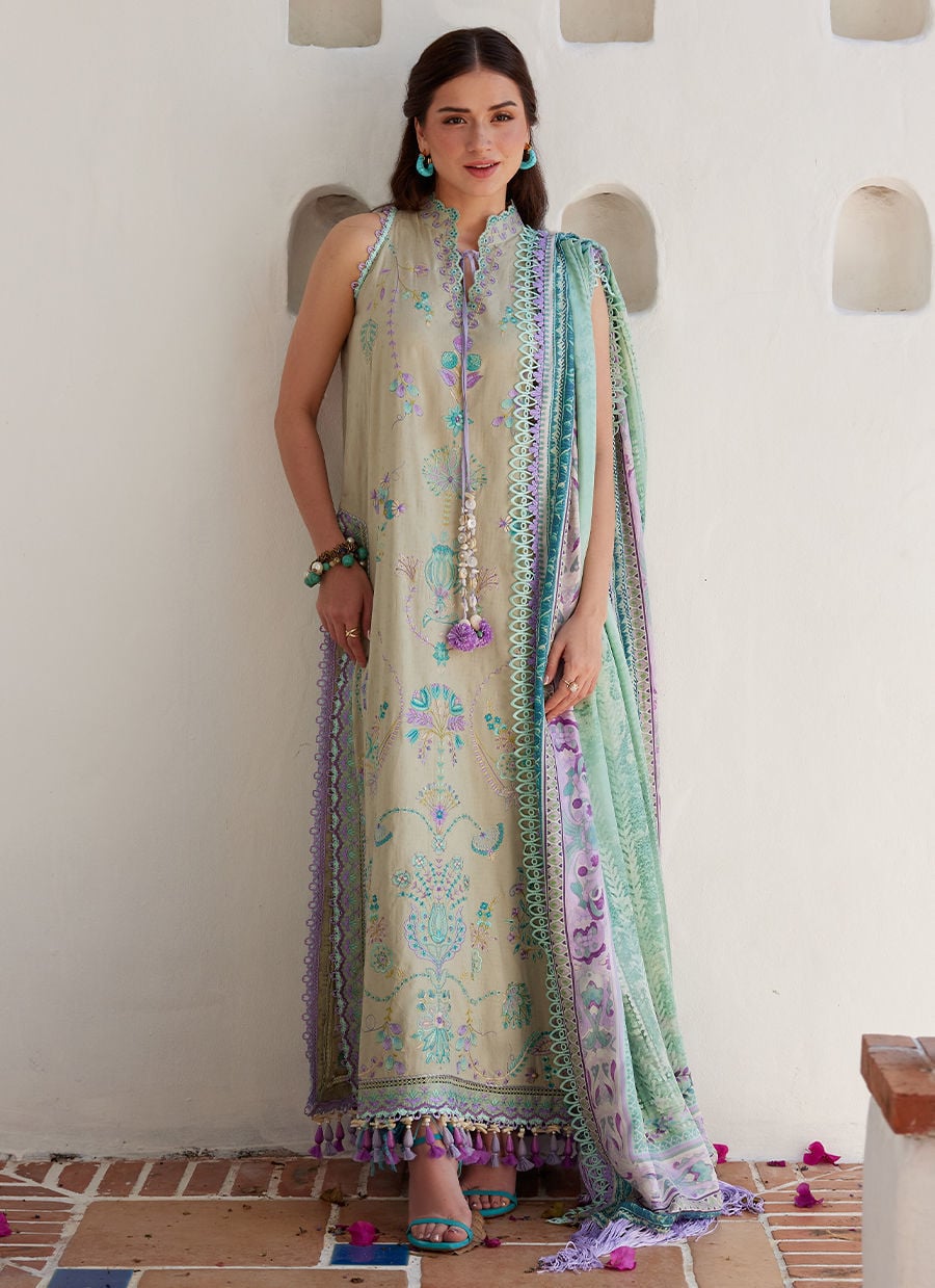 Farah Talib Aziz Luxury Lawn Unstitched '26 | Valeria Olive