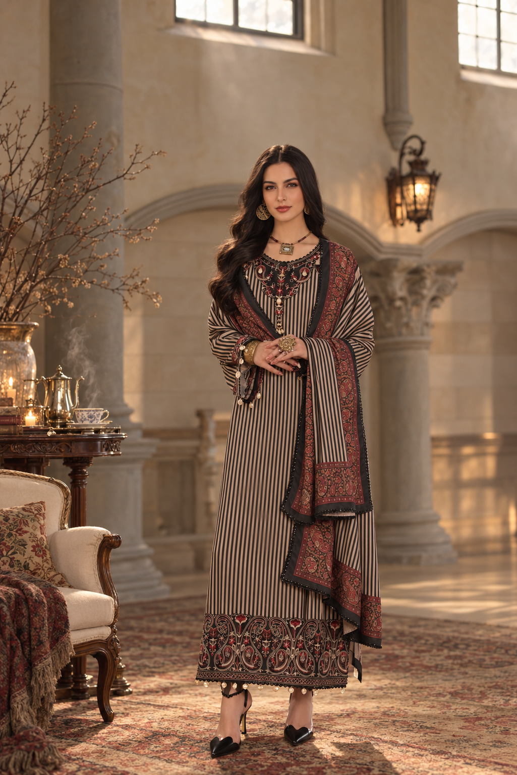 Saadia Asad D9 B - Classic Camel Pinstripes 02